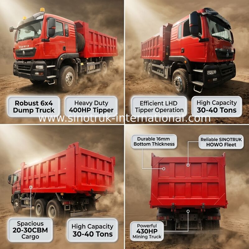 HOWO ZZ3257V384GB1 टिपर डंप ट्रक 400HP 6x4 LHD