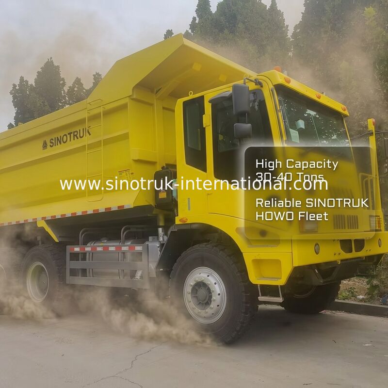 430HP इंजन 6x4 ड्राइव मॉडल और 16mm बॉटम थिकनेस कार्गो बॉक्स के साथ सिनोट्रुक माइनिंग डंप ट्रक