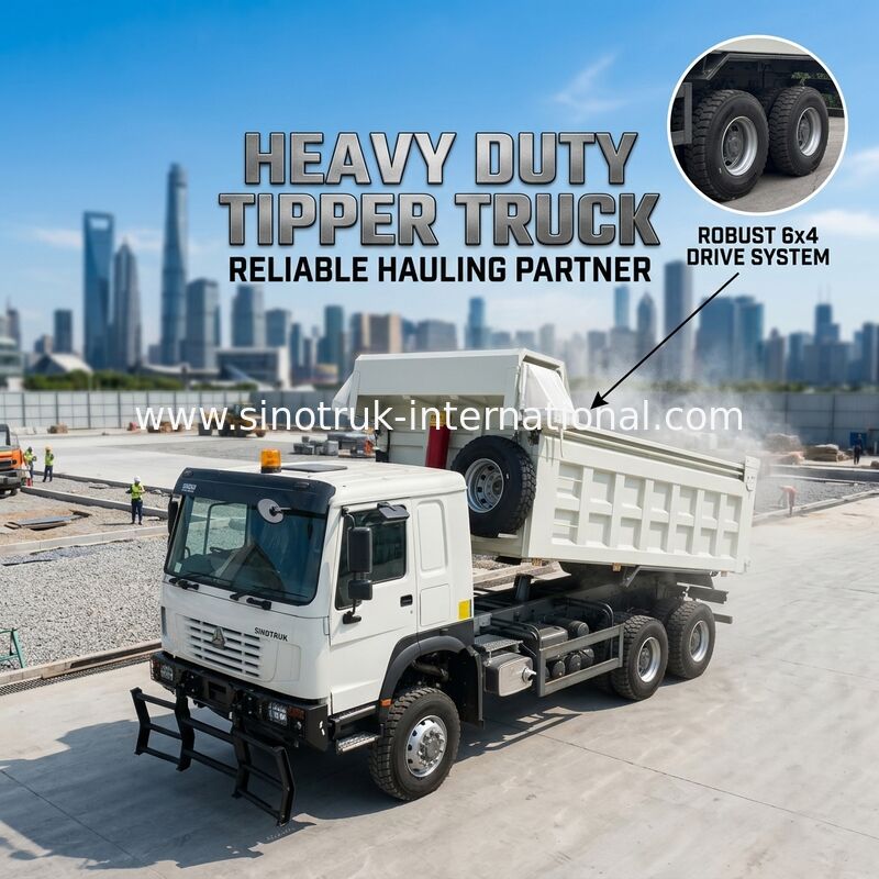 SINOTRUK 371HP 6 × 6 आरएचडी HOWO डंप ट्रक सफेद 19-20CBM फ्रंट लिफ्टिंग पूरी तरह से संचालित, टारपौलीन के साथ, गुयाना में लोकप्रिय मॉडल