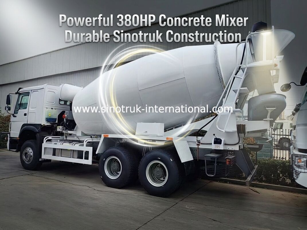 सिनोट्रुक होवो कंक्रीट मिक्सर ट्रक 10CBM 6 X 4 यूरो 2 380 एचपी निर्माण