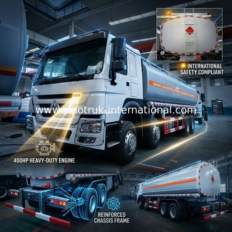 उच्च दक्षता तेल टैंक ट्रक 8X4 LHD Euro2 400HP 31000KG