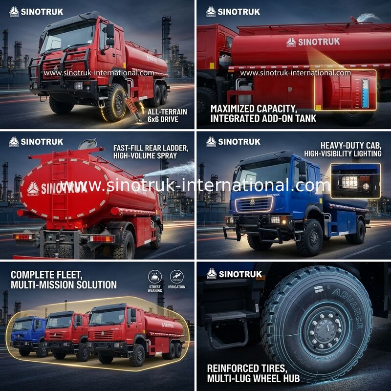 SINOTRUK HOWO 290 HP ऑयल टैंक ट्रक 10 CBM क्षमता और हेवी-ड्यूटी चेसिस के साथ