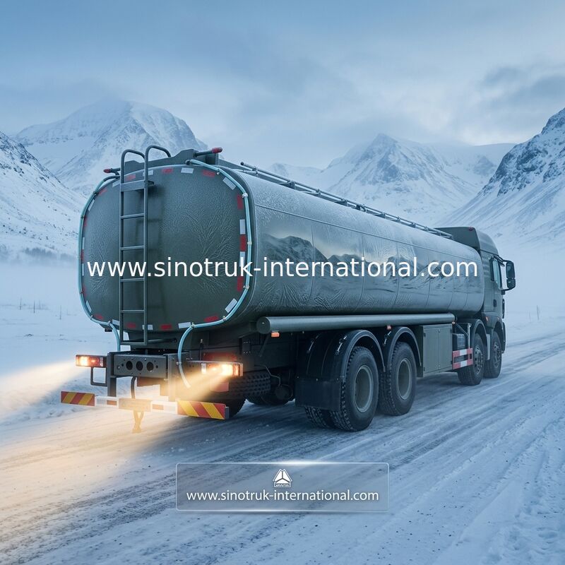 Stable Fuel Tanker Truck SINOTRUK HOWO 30 - 40 Tons For Oil Transportation 8X4 RHD