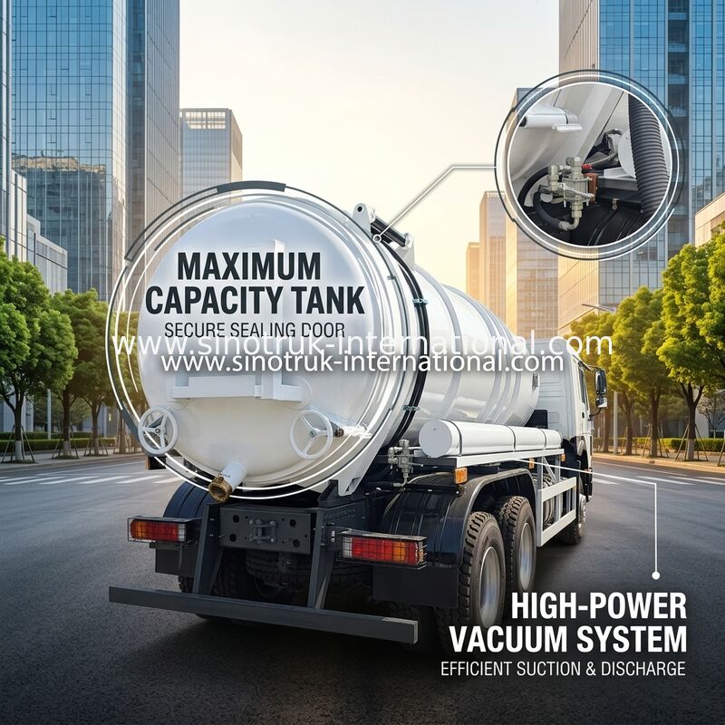 HOWO 6*4 16CBM 380HP सीवेज सफाई ट्रक: उच्च-शक्ति प्रदर्शन कुशल बहुआयामी सफाई समाधानों से मिलता है