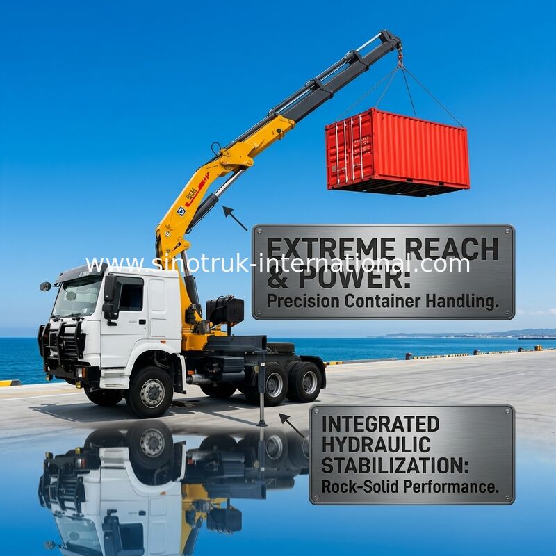 SINOTRUK Tractor Truck Mounted Hydraulic Crane 6X4 LHD 336HP XCMG 12 Tons Crane