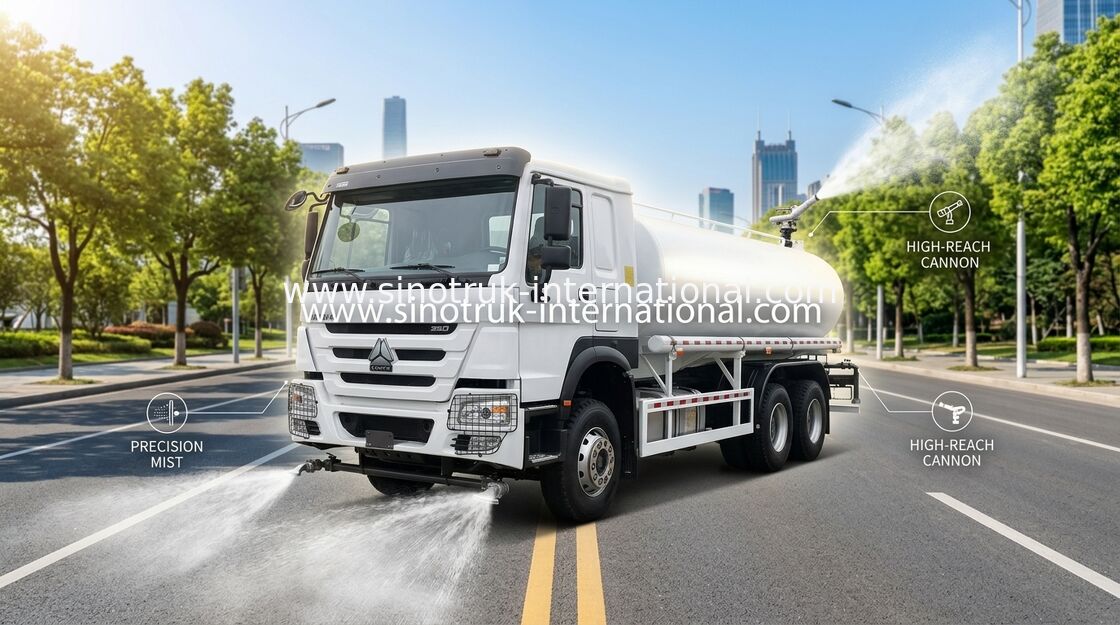 Sinotruk HOWO 6x4 Water Tank Truck With High Pressure Flush Function High efficiency