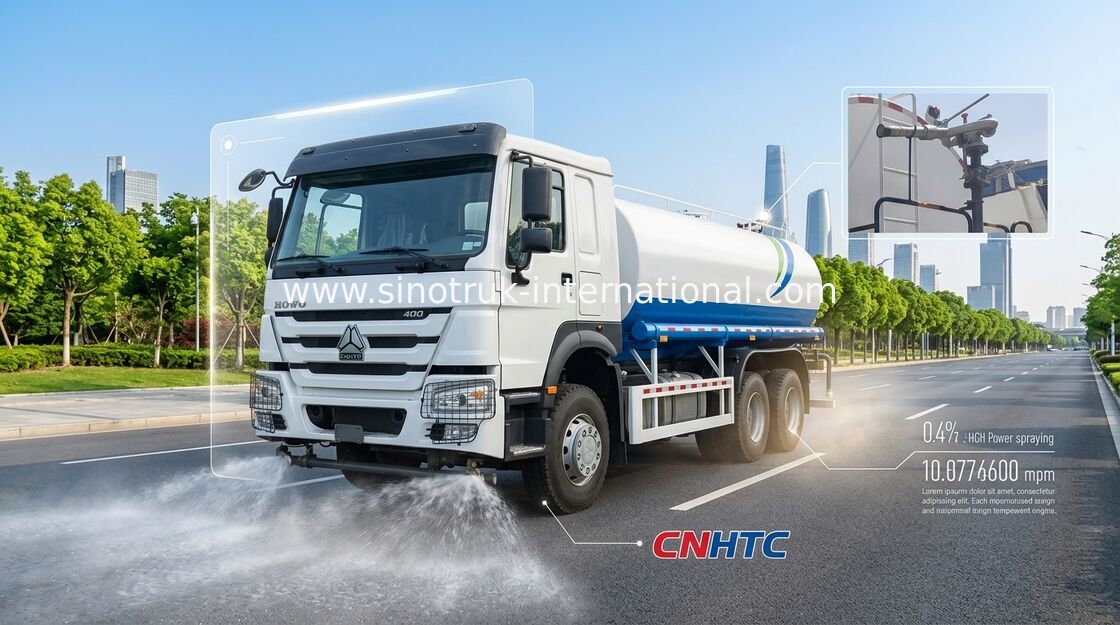 HOWO 6*4 ड्राइव 400HP 18m3 बड़े पैमाने पर इंजीनियरिंग पानी छिड़काव ट्रक (पानी ट्रक / पानी छिड़काव, सड़क धूल दमन और सिंचाई के लिए उपयुक्त)