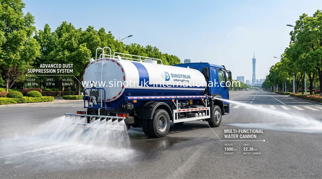 SINOTRUK HOWO टिकाऊ जल परिवहन के लिए पानी टैंक ट्रक 4x2 आरएचडी 300एचपी 10CBM