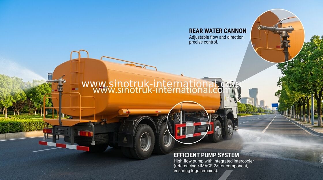Sinotruk Howo स्प्रिंकलर वाटर टैंक ट्रक 30CBM 8 X 4 यूरो 2