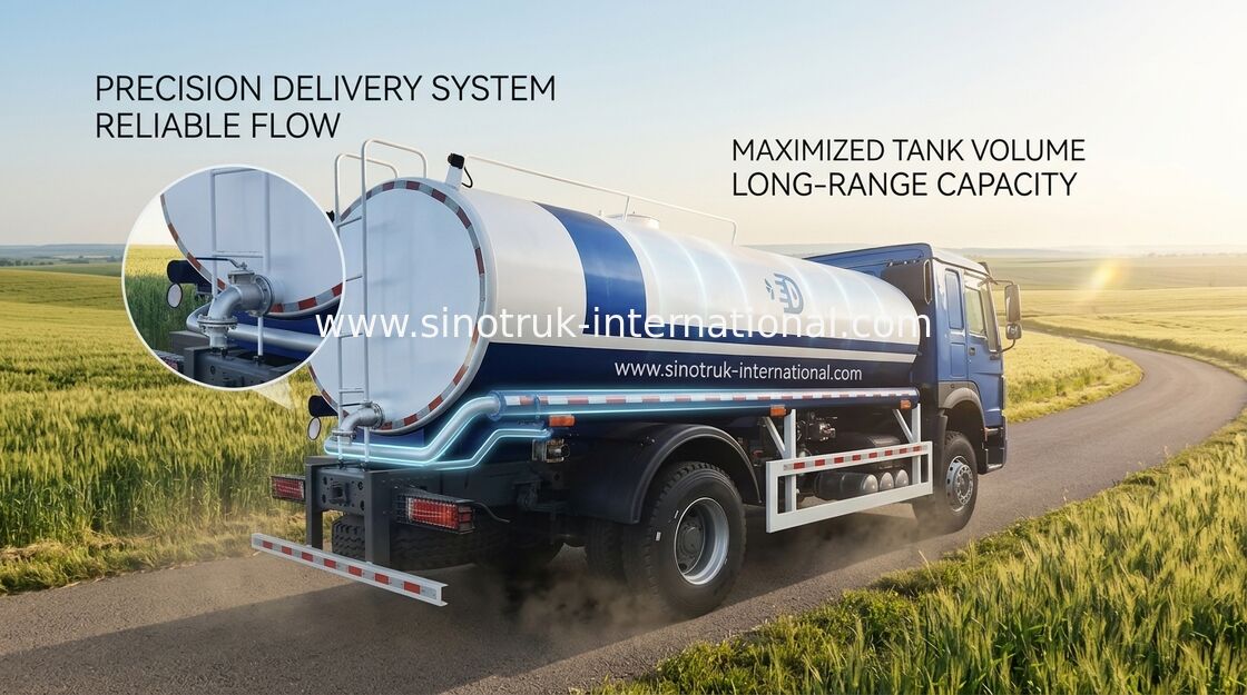 HOWO SINOTRUK पानी टैंक ट्रक 300HP टैंक परिवहन