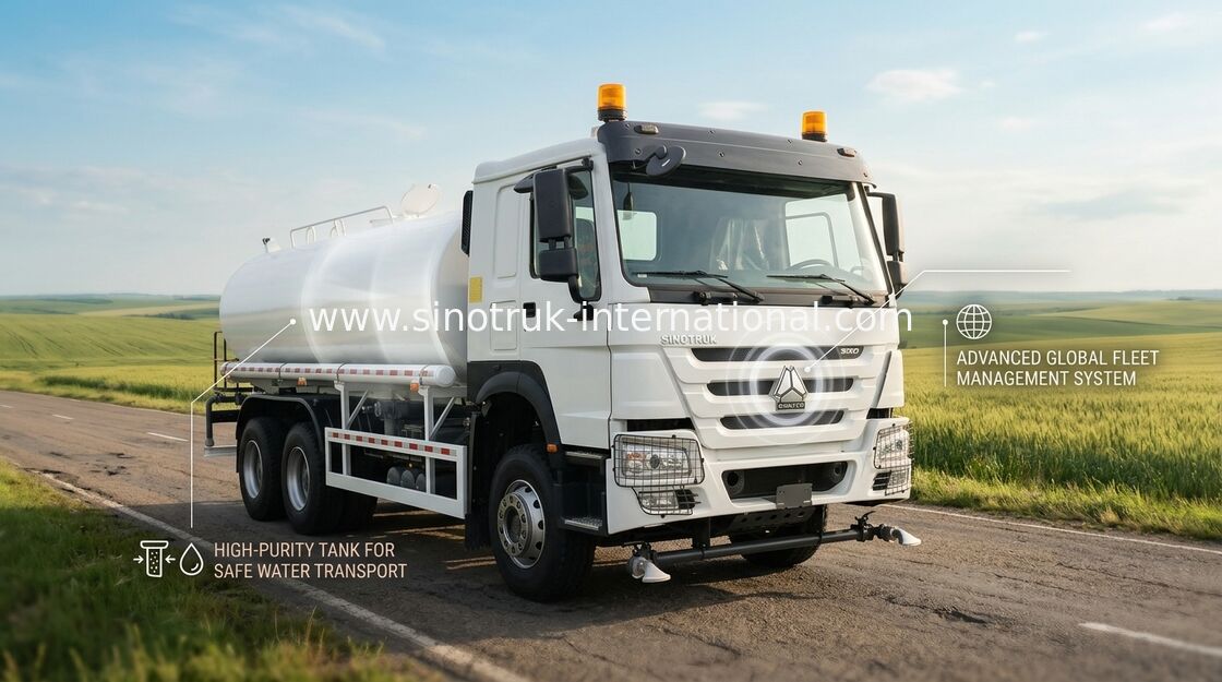 4650 1350 मिमी व्हीलबेस वाटर टैंक ट्रक VGD95 फ्रंट एक्सल परफॉर्मेंस और क्षमता के साथ