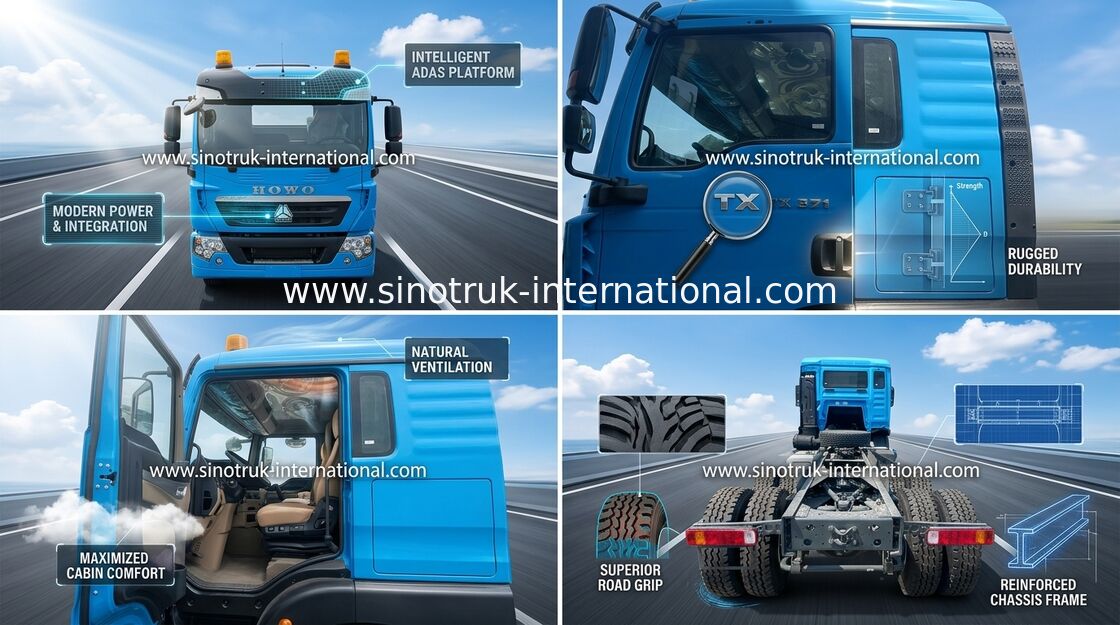 371HP SINOTRUK HOWO 6x4 ट्रैक्टर ट्रक LHD प्रकार