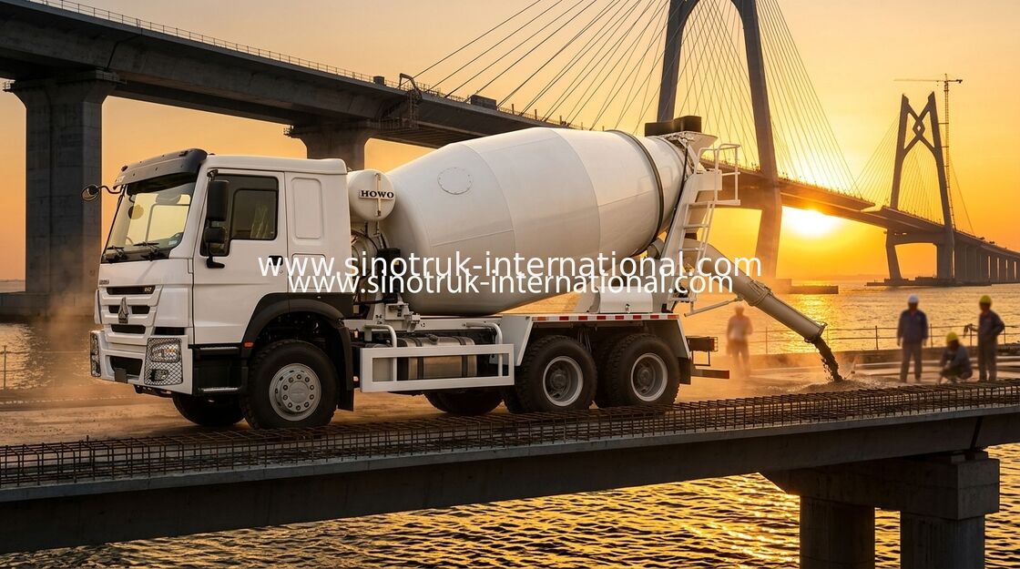 उच्च अश्वशक्ति 400HP कम ईंधन खपत HOWO मिक्सर ट्रक LHD 6×4 10पहिए