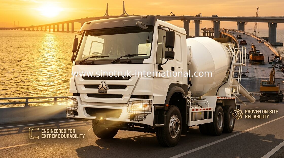उच्च अश्वशक्ति 400HP HOWO मिक्सर ट्रक 6-12CBM LHD 6×4 10 पहिया