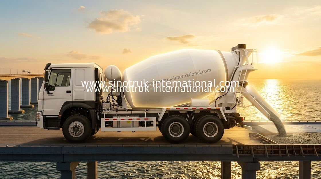 SINOTRUK HOWO 6×4 10 पहिया कंक्रीट मिक्सर ट्रक 400 एचपी उच्च दक्षता एलएचडी