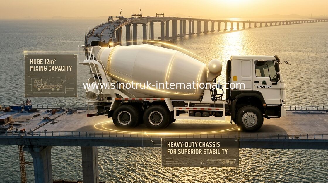 10-20CBM SINOTRUK HOWO कंक्रीट मिक्सर ट्रक 6 X 4 यूरो 2 340Hp निर्माण