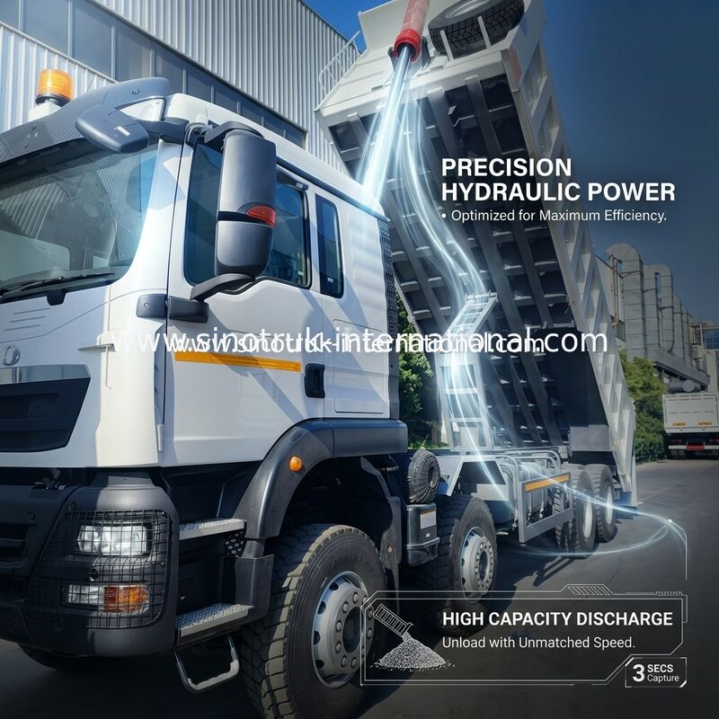 26.91CBM शक्तिशाली HOWO TX 8x4 टिमपर डंप ट्रक 12.00R20 पहिया के साथ