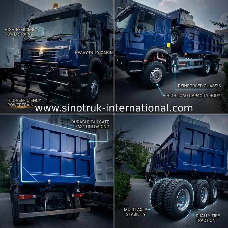 SINOTRUK HOWO घोस्ट फेस टिपर डंप ट्रक LHD 6×4 371HP 20CBM