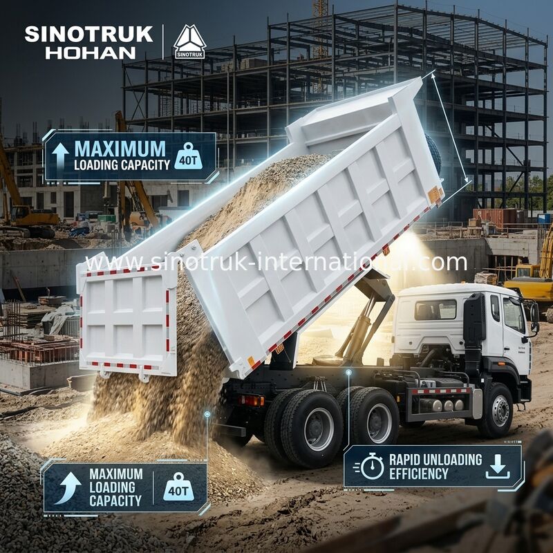 SINOTRUK HOWO 400 HP टिमपर डंप ट्रक निर्माण के लिए N7 सैन्य बम्पर चेतावनी प्रकाश