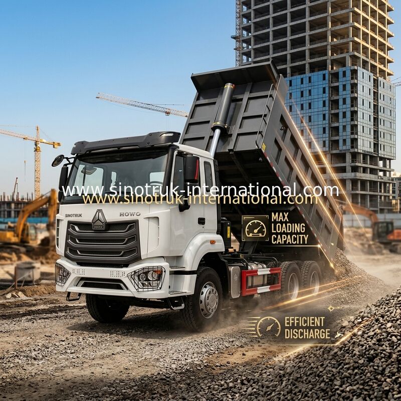 SINOTRUK HOHAN Howo टिपर डंप ट्रक चेसिस वीचाई इंजन 6 × 4 एलएचडी ZZ3257V384JB1 मॉडल