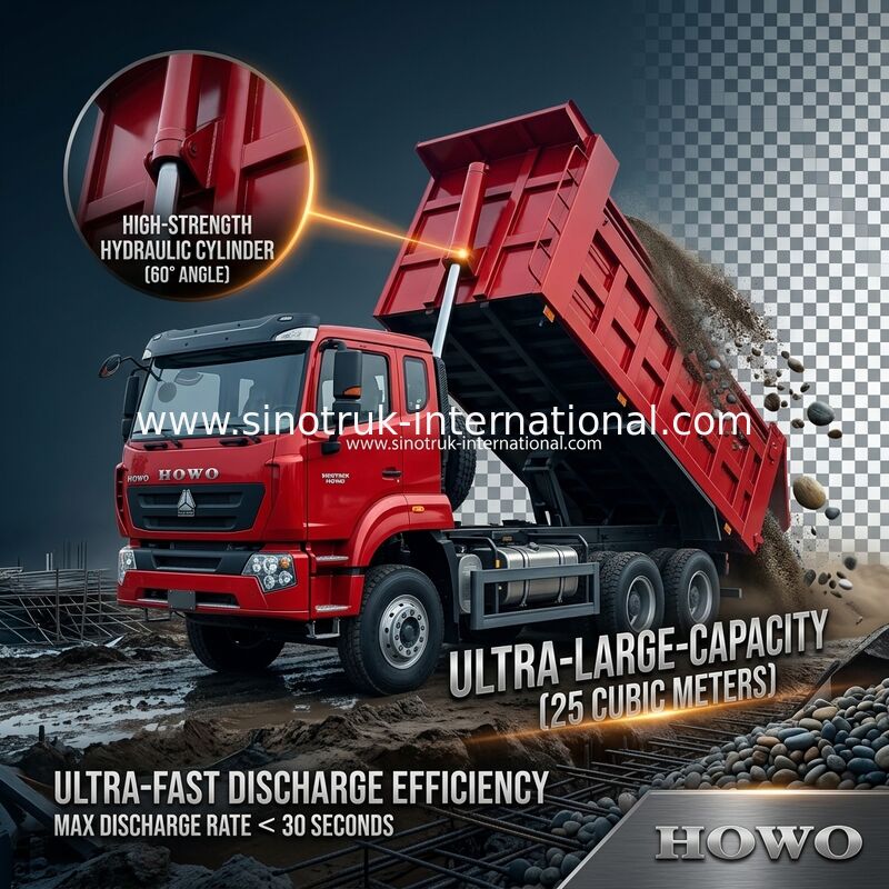 SINOTRUK HOHAN न्यू होवो 6X4 आरएचडी 10 व्हील के साथ टारपौलीन प्रबलित हार्ड रियर डोर कुशल परिवहन