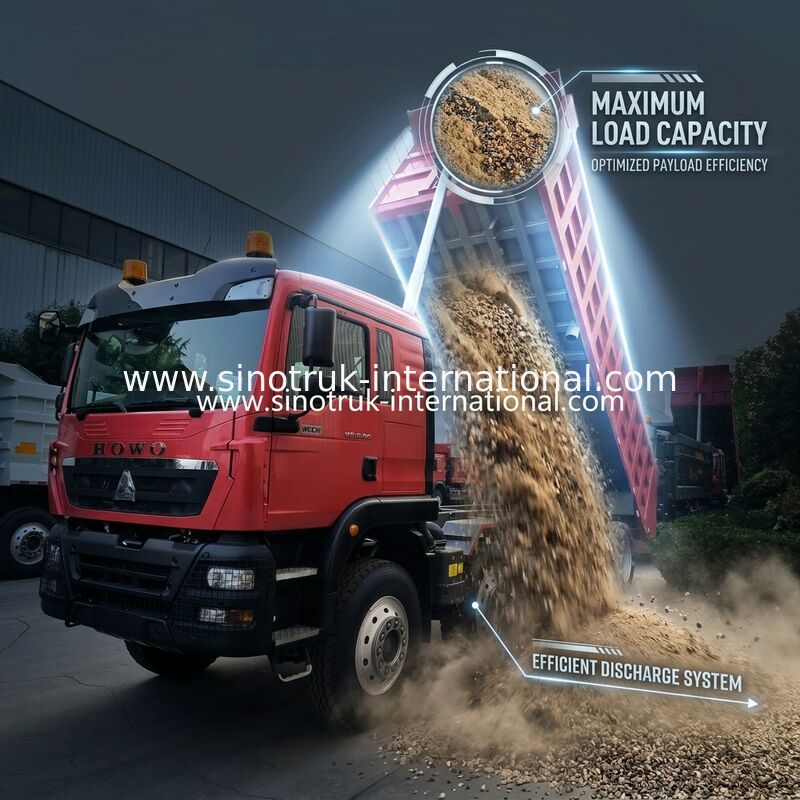 8 × 4 Lhd 12 पहिया Sinotruk Tipper 400Hp यूरो 2