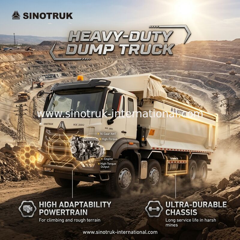 ZZ3317V386JB1R उच्च अश्वशक्ति कम ईंधन की खपत 380HP सफेद यू-प्रकार HOWO टिपर ट्रक