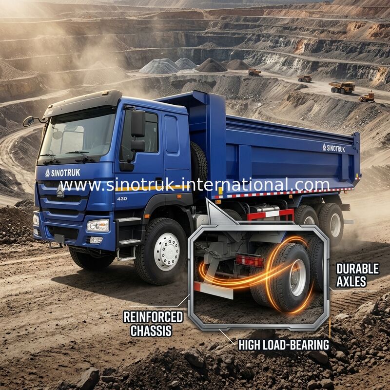 आरएचडी 8×4 12 पहियों ZZ3317V3847B1R उच्च अश्वशक्ति कम ईंधन की खपत380HP ब्लू HOWO टिपर ट्रक
