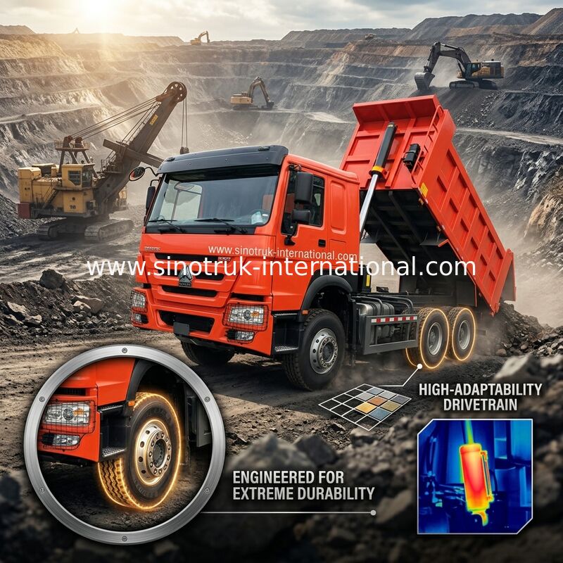 सिनोट्रुक होवो टिपर डंप ट्रक वीचाई 380एचपी 10 पहिया 6 × 4 Lhd 20CBM