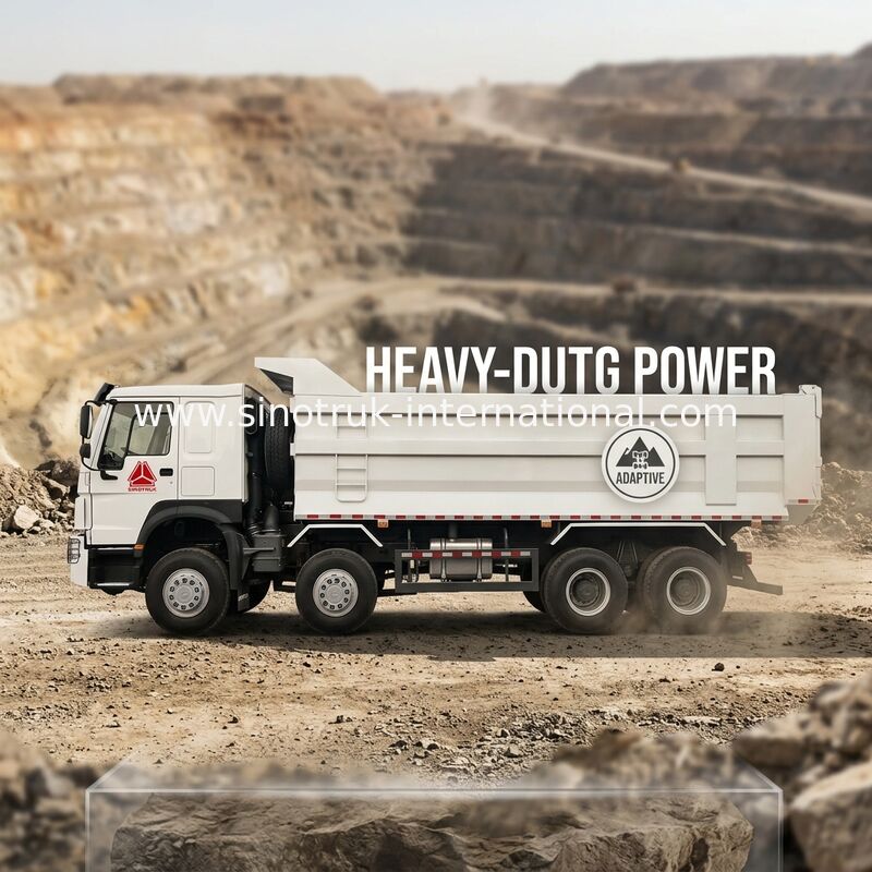 SINOTRUK HOWO खनन टिपर डंप ट्रक 12 पहियों 400एचपी 8 × 4 यू प्रकार
