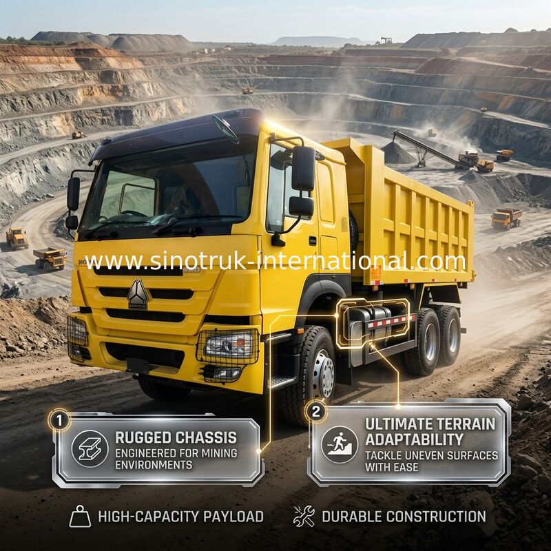 सिनोट्रुक होवो टिपर डंप ट्रक वीचाई 380एचपी 10 पहिया 6 × 4 आरएचडी 20CBM