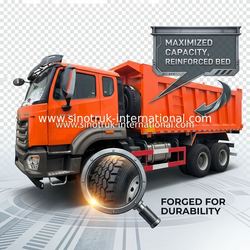 सिनोट्रुक होहान टिपर डंप ट्रक N7 6 × 4 10 पहिया 380Hp Lhd या Rhd