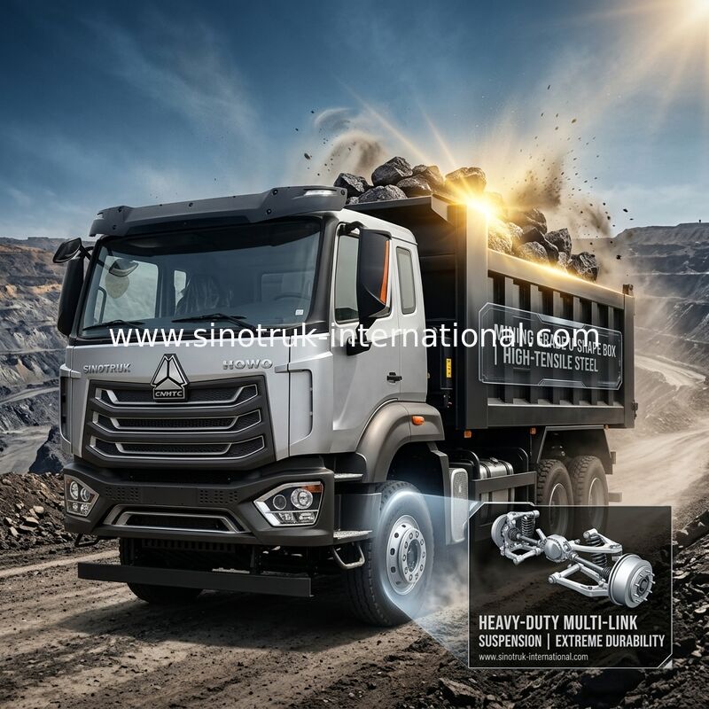 SINOTRUK HOWO N7 कैब टिपर डंप ट्रक LHD 6X4 400HP डायमंड सिल्वर