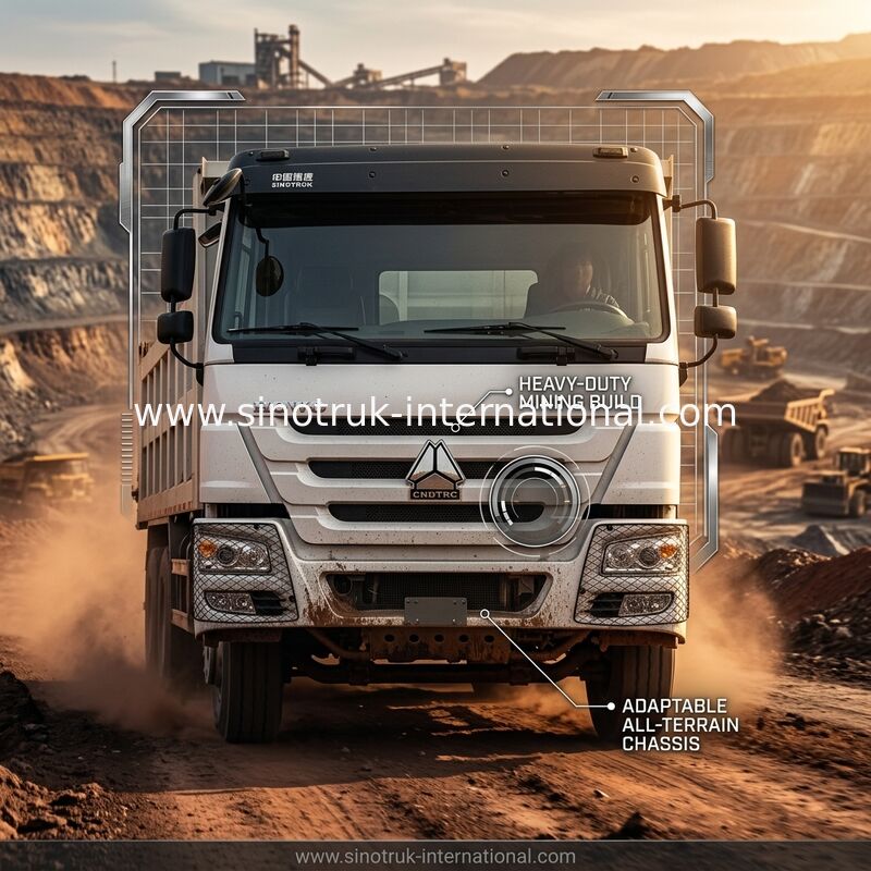SINOTRUK HOWO टिपर डंप ट्रक 6×4 400HP 20CBM व्हाइट LHD 10 व्हील्स