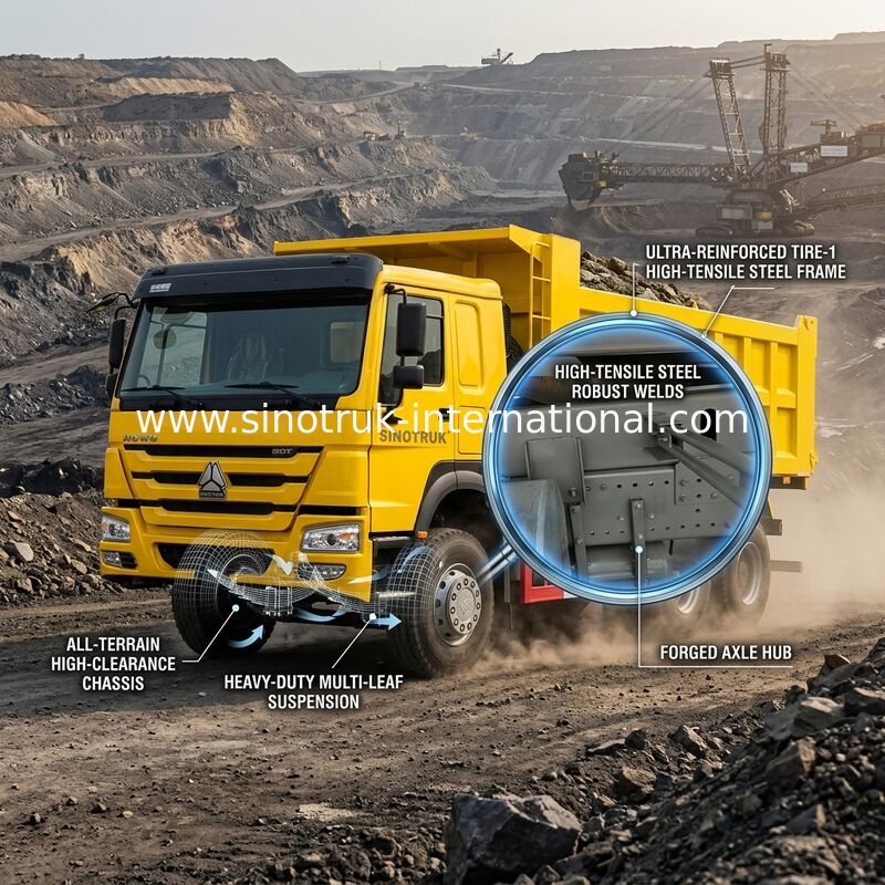 10 पहिए उच्च अश्वशक्ति 400HP HOWO टिपर डंप ट्रक कम ईंधन की खपत