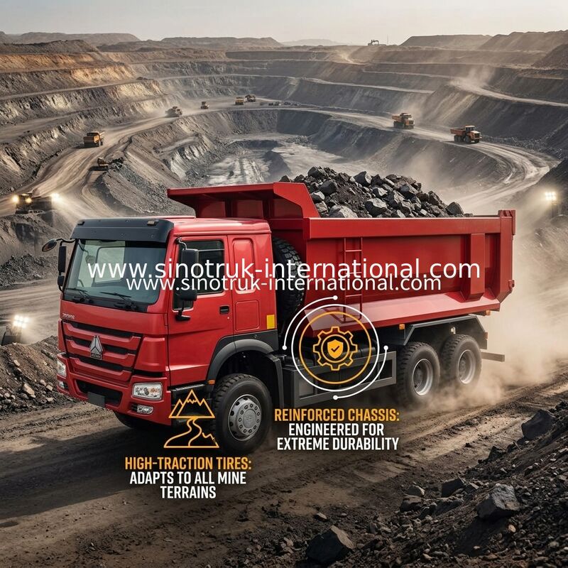 सिनोट्रुक होवो टिपर डंप ट्रक 380एचपी 6 × 4 20CBM यू टाइप बॉक्स 10 पहिया