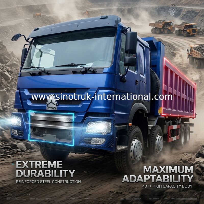 SINOTRUK ब्लू HOWO 400HP 8×4 टिपर डंप ट्रक LHD