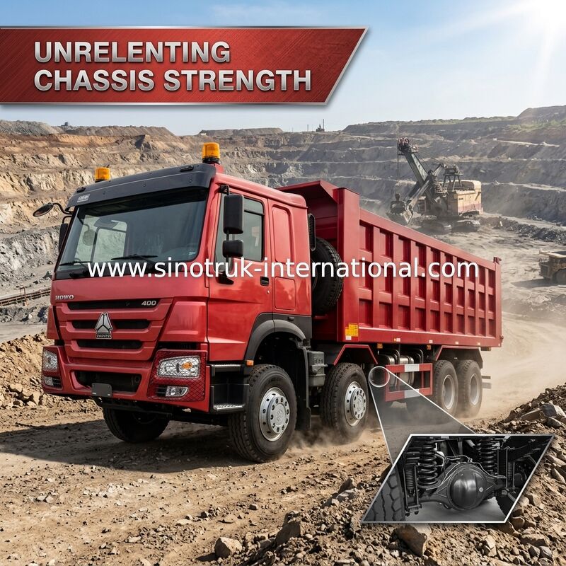 SINOTRUK लाल HOWO 400HP 8×4 टिपर डंप ट्रक LHD