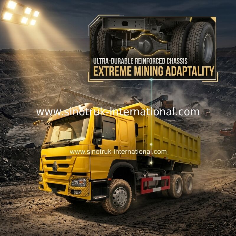 SINOTRUK HOWO 400HP टिपर डंप ट्रक निर्माण A7 पीला ZZ3257V3847B1 के लिए