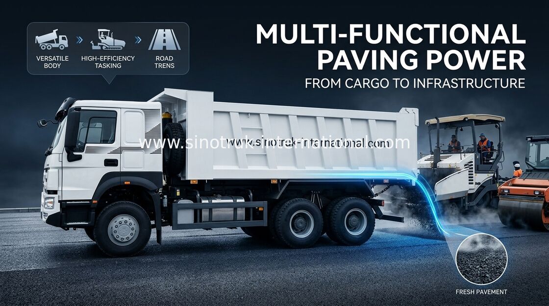 SINOTRUK Howo टिपर डंप ट्रक LHD 6X4 371HP सफेद रंग में