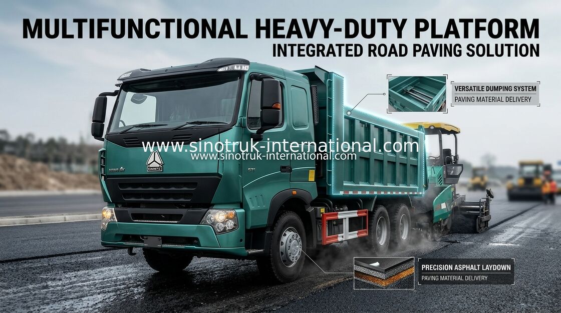 लंबे जीवन काल के साथ भारी SINOTRUK HOWO A7 कचरा डंप ट्रक, 5800 * 2300 * 1500 मिमी