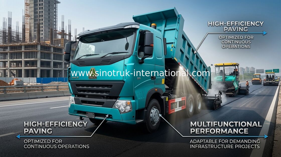 SINOTRUK HOWO A7 टिपर डंप ट्रक निर्माण के लिए 30 - 40 टन RHD 10 पहियों