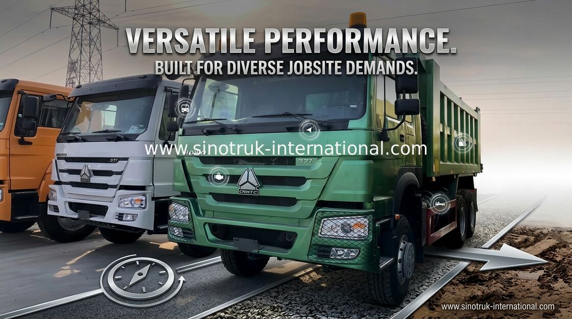 टिपर ट्रक 6x4 SINOTRUK 10 पहिए HOWO ZZ3257N3647A 30 टन 16 - 18 CBM