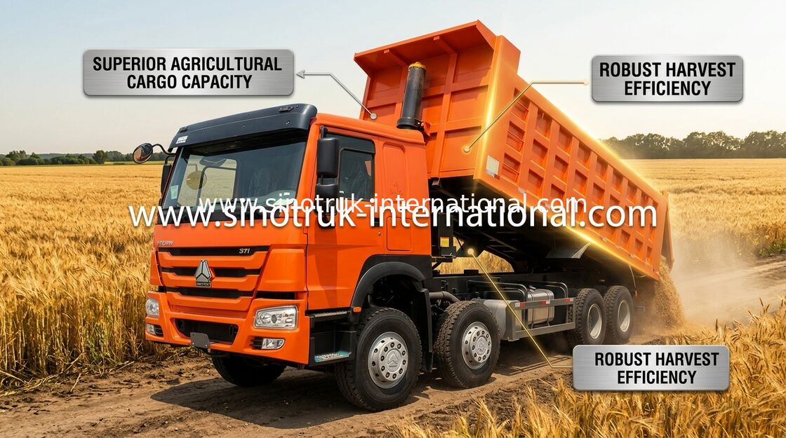 टिपर ट्रक SINOTRUK HOWO 371HP 12 पहियों LHD 31 टन 20-30CBM ZZ3317635WW