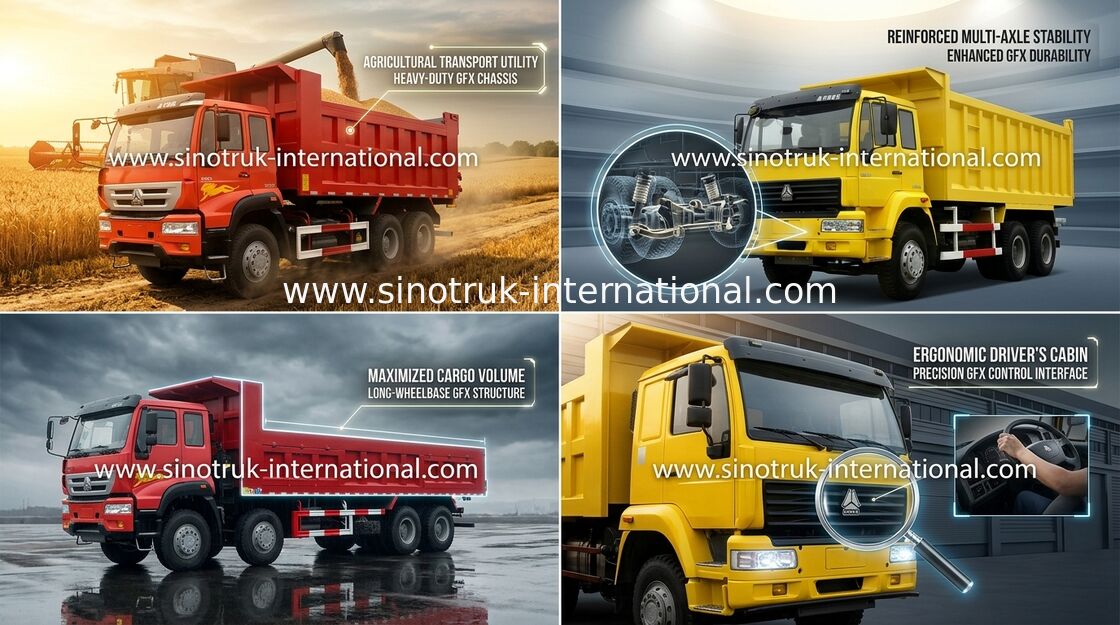 SINOTRUK गोल्डन प्रिंस टिपर डंप ट्रक 6X4 336 एचपी एलएचडी 25-30 टन ज़ेड 3251 एन 3641 W