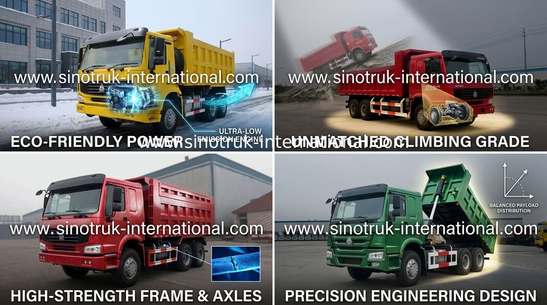 SINOTRUK HOWO टिपर डंप ट्रक 10wheels एलएचडी 371 एचपी 25tons 10-25CBM ZZ3257N3847A