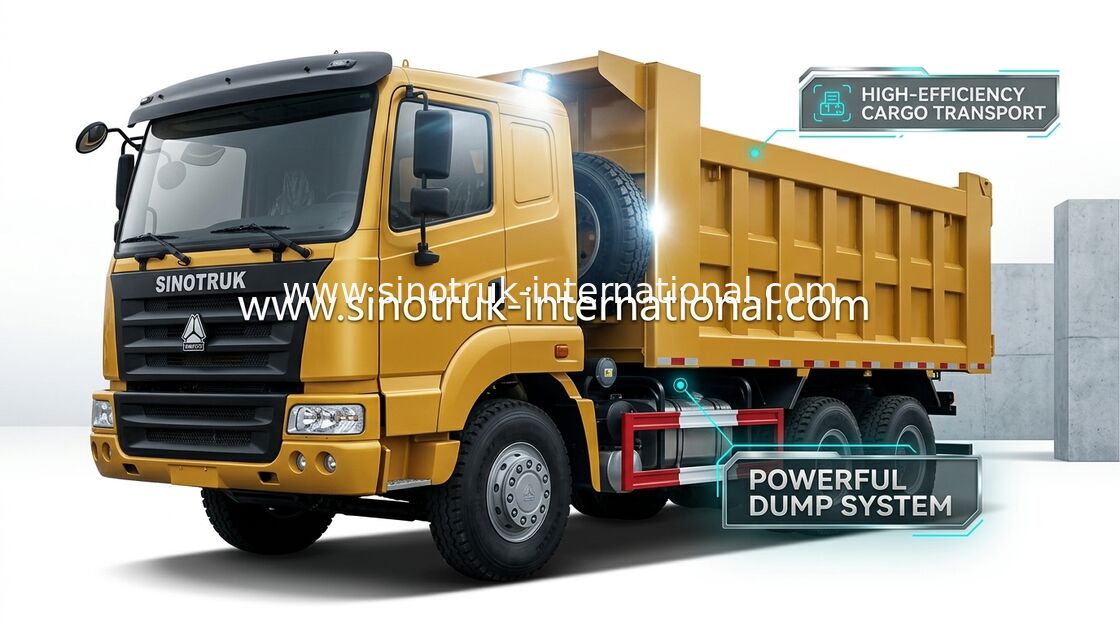 टिपर डंप ट्रक SINOTRUK HOWO 25-40tons 371 एचपी 6X4 आरएचडी 10-25 सीबीएम ZZ3257N3647A