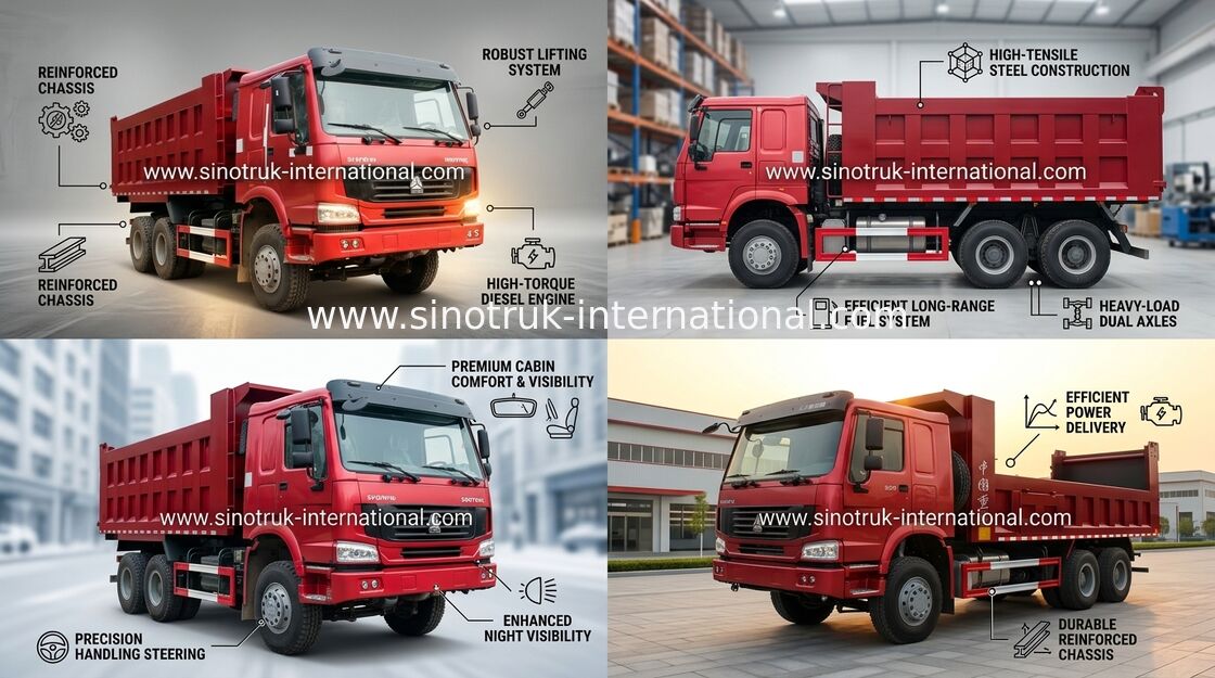 SINOTRUK HOWO टिपर डंप ट्रक 6X4 10-25 सीबीएम लोड 30 टन माल ZZ3257N3647A