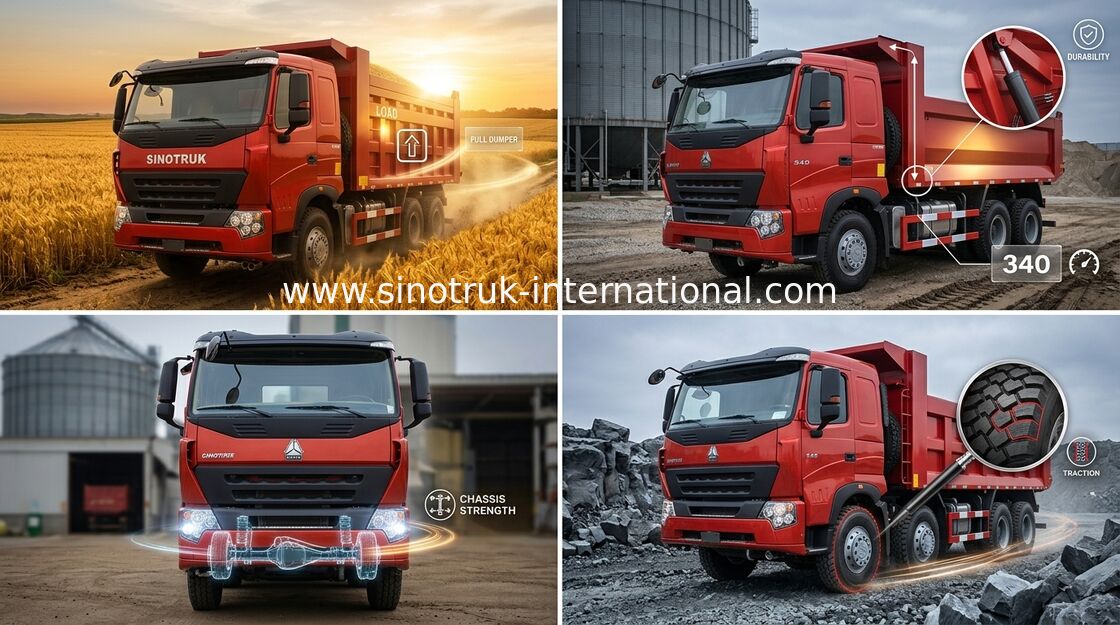 खनन ZZ3257N3847N1 के लिए SINOTRUK टिपर डंप ट्रक HOWO A7 371 एचपी इंजन