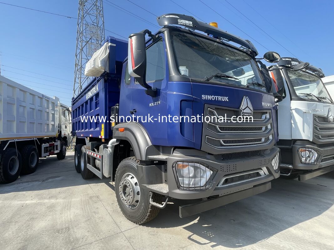 371HP SINOTRUK इंजन के साथ HOWO-NX डंप ट्रक, इलेक्ट्रिक टारपौलीन, और भारी शुल्क मैंगनीज स्टील कार्गो बॉक्स